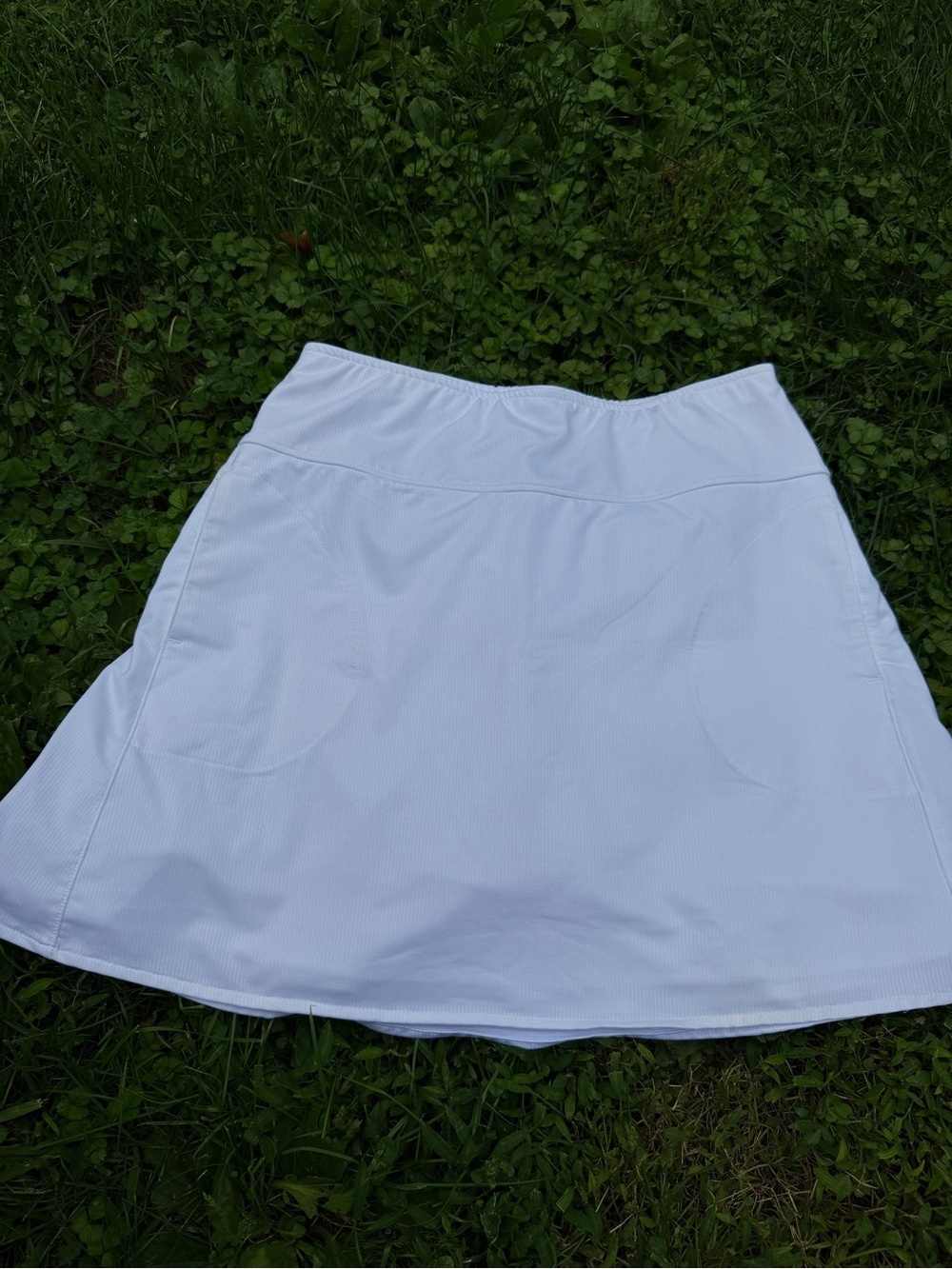 Classic Women's White A-Line Skirt with Smooth Waistband